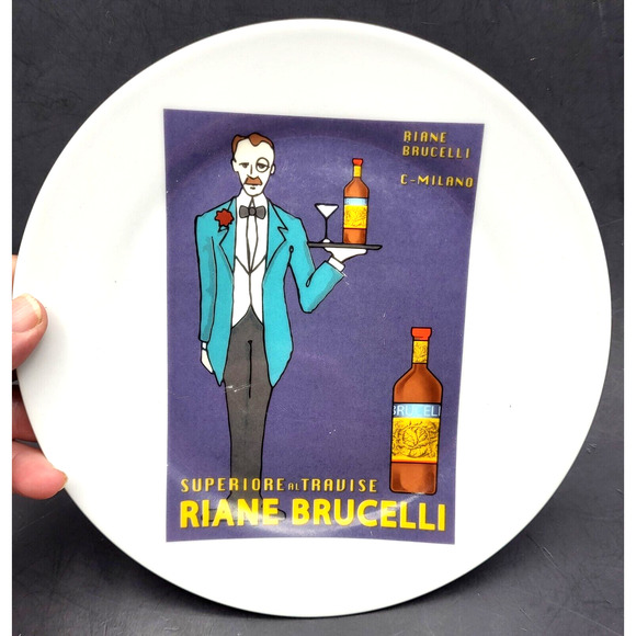 Godinger Dessert Snack Plates Vintage Posters Set of 3 Home Essentials 7.5" - Picture 2 of 8